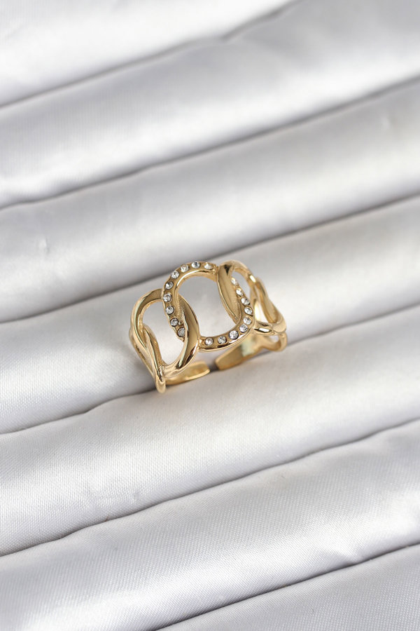316L Çelik Gold Renk Samanyolu Model Kadın Yüzük