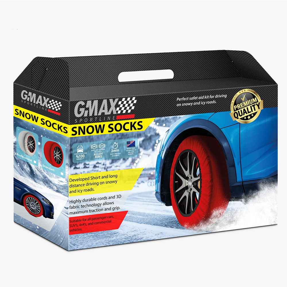 GMAX Oto Araba Lastik Anti Patinaj Kar Çorabı Kırmızı S Grup 2