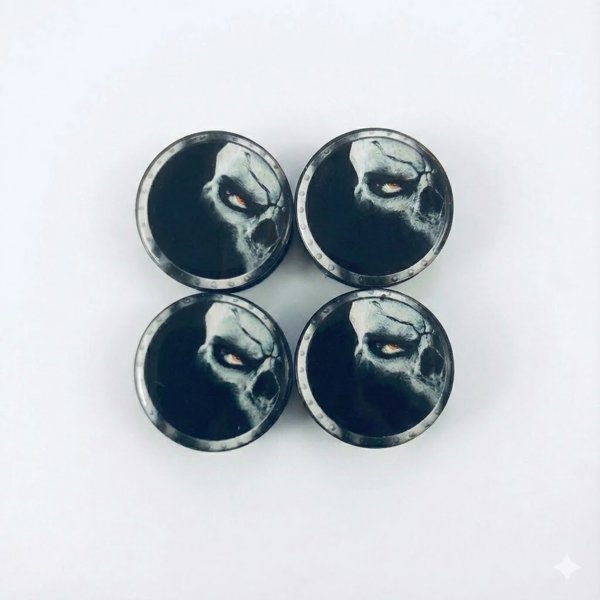 Kuru Kafa Ghost Damla Geçme Jant Göbek Kapağı 4’lü Set 55/58mm Siyah
