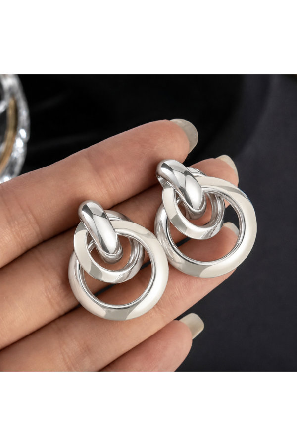 Kadın Mantar Model İç İçe Küpe