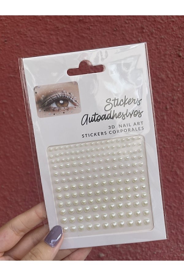 165'li Krem İnci Yapışkan Sticker